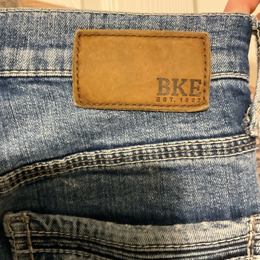 Mens bke denim distressed jeans